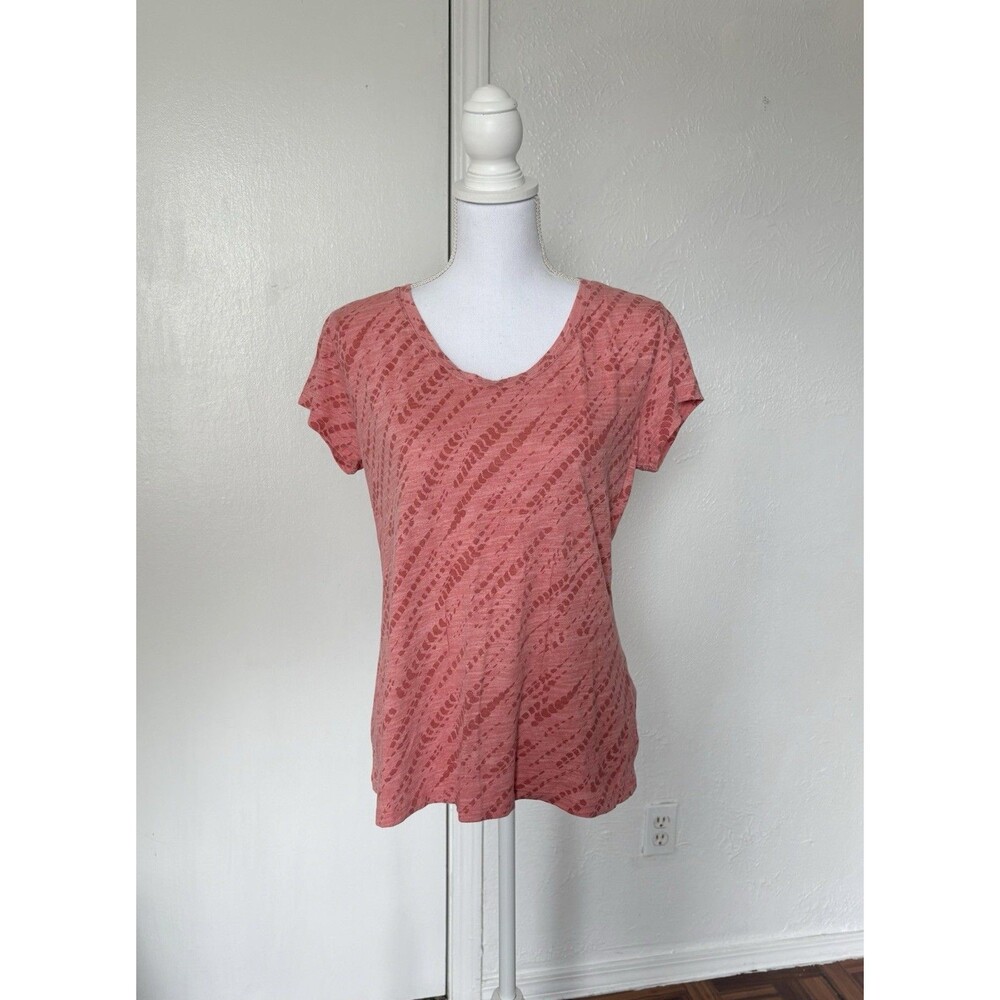 Style & Co Women's Peachy Red V-neck Shirt Size Large